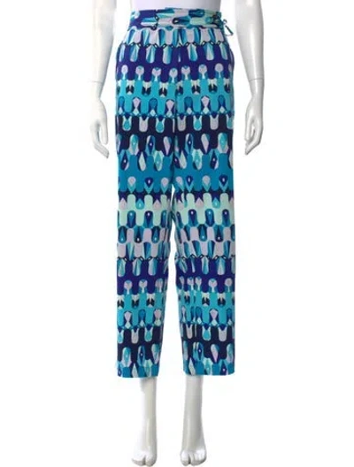 Pre-owned Pucci Printed Straight Leg Pants In Blue