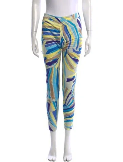 Pre-owned Pucci Printed Straight Leg Pants In Blue