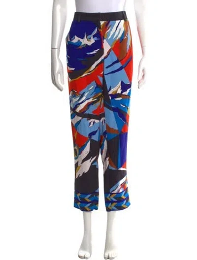 Pre-owned Pucci Printed Straight Leg Pants In Blue