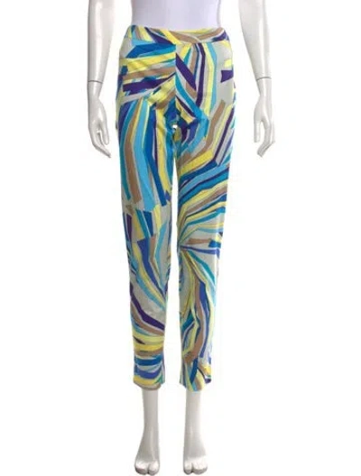 Pre-owned Pucci Printed Straight Leg Pants In Blue