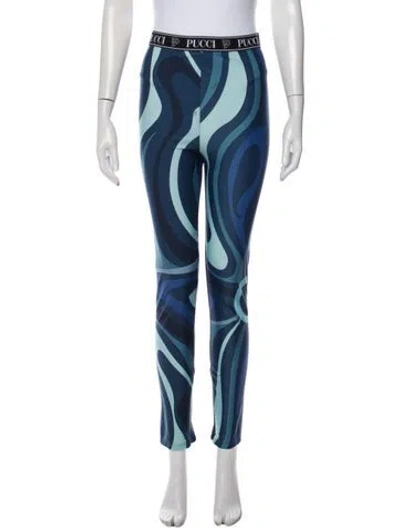 Pre-owned Pucci Printed Straight Leg Pants In Blue