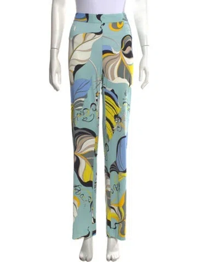 Pre-owned Pucci Printed Straight Leg Pants In Blue