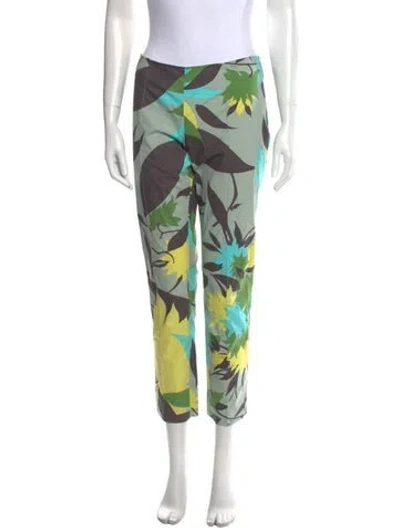 Pre-owned Pucci Printed Straight Leg Pants In Green