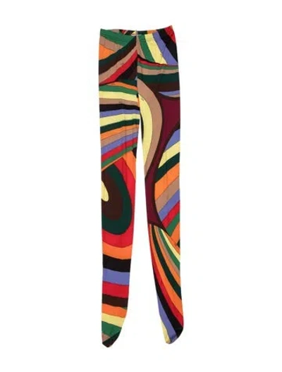 Pre-owned Pucci Printed Straight Leg Pants In Multi