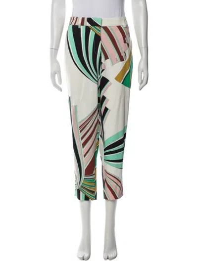 Pre-owned Pucci Printed Straight Leg Pants In Neutrals