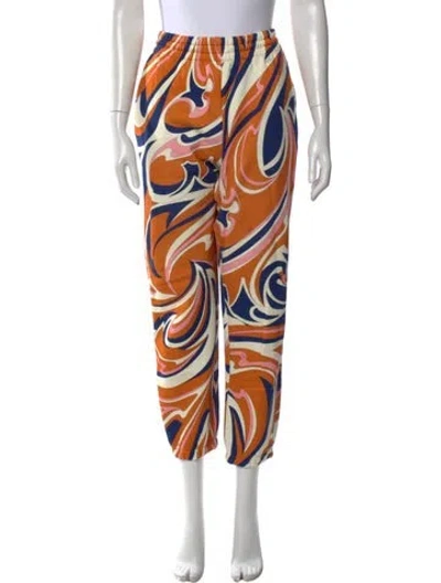 Pre-owned Pucci Printed Straight Leg Pants In Orange