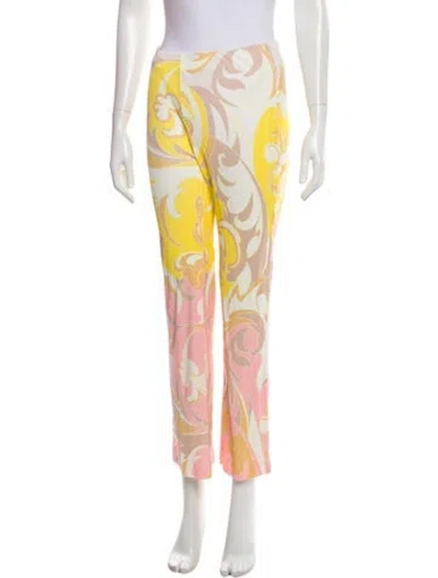 Pre-owned Pucci Printed Straight Leg Pants In Pink