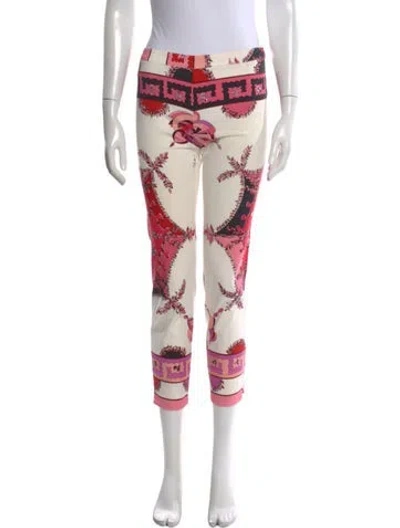 Pre-owned Pucci Printed Straight Leg Pants In Pink