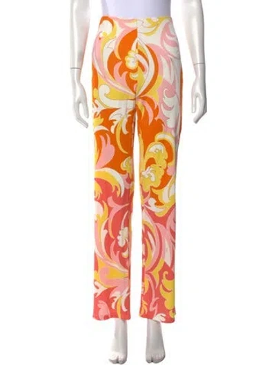 Pre-owned Pucci Printed Straight Leg Pants In Pink