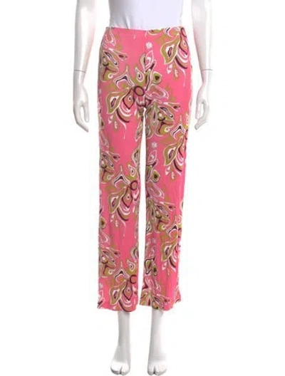 Pre-owned Pucci Printed Straight Leg Pants In Pink