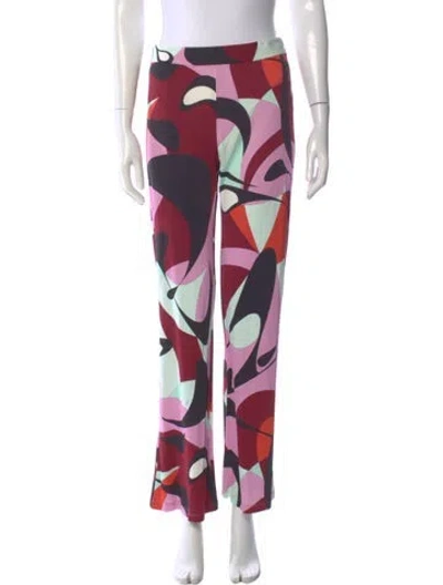 Pre-owned Pucci Printed Straight Leg Pants In Purple