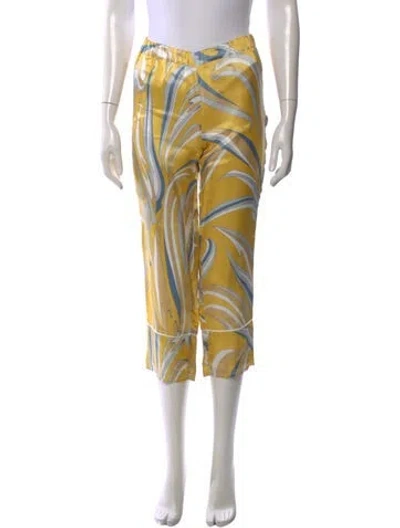 Pre-owned Pucci Printed Straight Leg Pants In Yellow