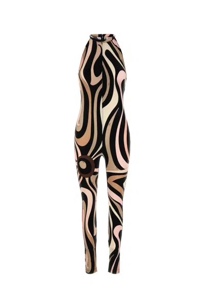 Pucci Printed Stretch Nylon Jumpsuit In Multi