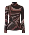 Pucci Printed Stretch-jersey Turtleneck Top In Multi