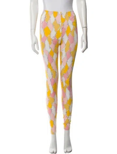 Pre-owned Pucci Printed Sweatpants In Yellow