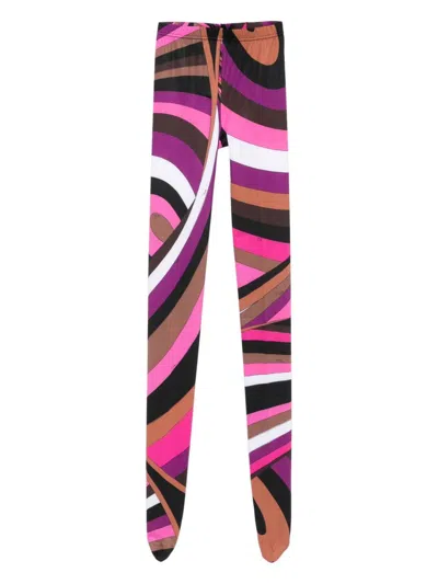 Pucci Printed Tights In Pink