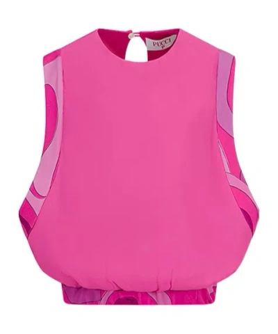 Pucci Printed Top In Pink