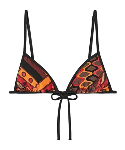 Pucci Printed Triangle Bikini Top In Multi