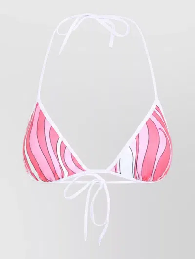 Pucci Iride-print Triangle Bikini Top In Pink