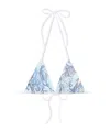 Pucci Printed Triangle Bikini Top In Blue