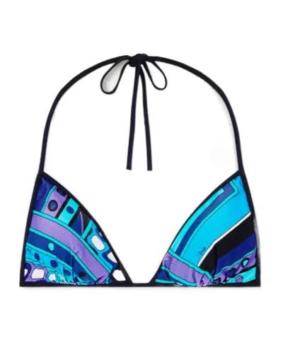 Pucci Printed Triangle Bikini Top In Multi