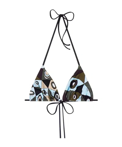 PUCCI PUCCI PRINTED TRIANGLE BIKINI TOP