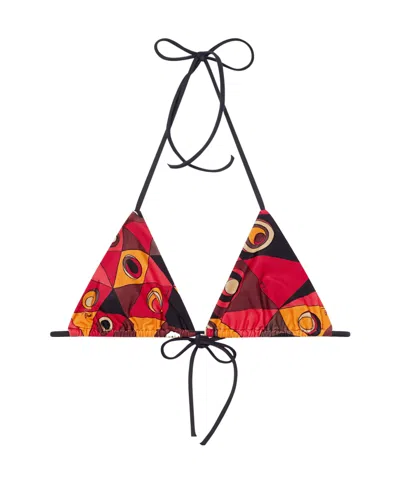 Pucci Printed Triangle Bikini Top In Multi