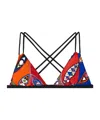 Pucci Printed Triangle Bikini Top In Red