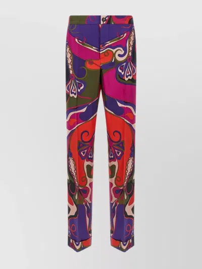 PUCCI PRINTED TROUSERS WITH ELASTIC WAISTBAND AND POCKETS