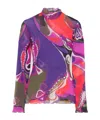 Pucci Printed Tulle Blouse In Multi