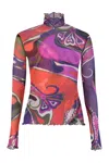 Pucci Printed Tulle Top In Multi