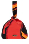 Pucci Emilio Printed Silk-twill Top Handle Bag In Red