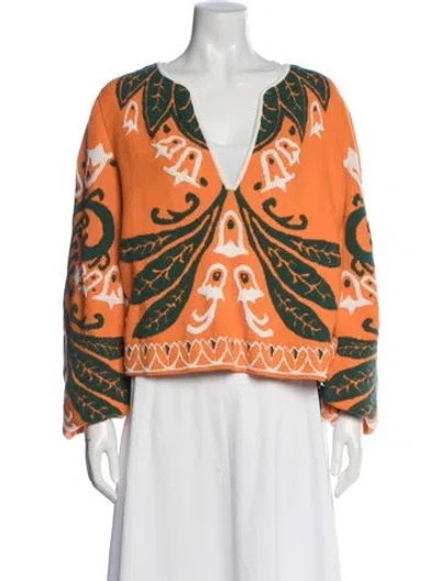 Pre-owned Pucci Printed V-neck Sweater In Multicolor