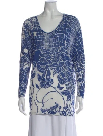Pre-owned Pucci Printed V-neck Top In Multi