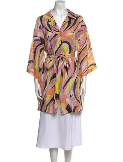Pre-owned Pucci Printed V-neck Tunic In Pink