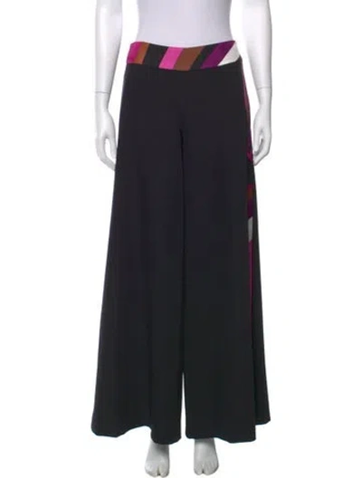 Pre-owned Pucci Printed Wide Leg Pants In Black