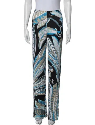 Pre-owned Pucci Printed Wide Leg Pants In Black