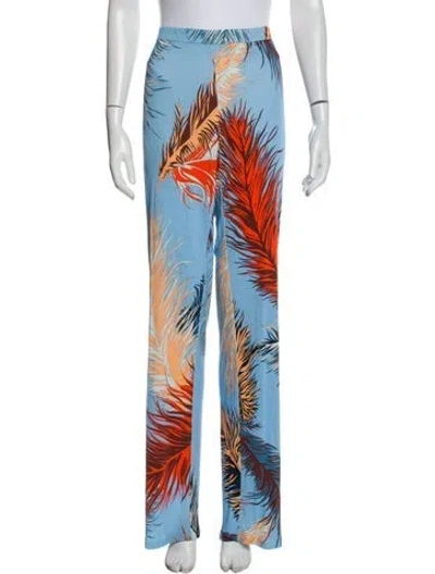 Pre-owned Pucci Printed Wide Leg Pants In Blue