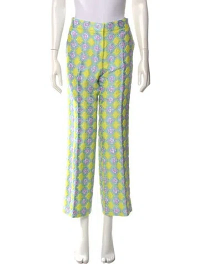 Pre-owned Pucci Printed Wide Leg Pants In Blue