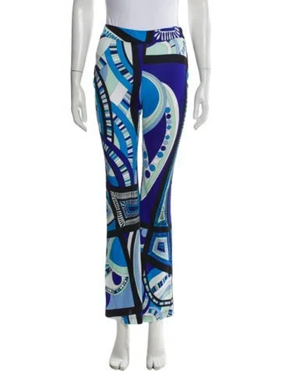 Pre-owned Pucci Printed Wide Leg Pants In Blue