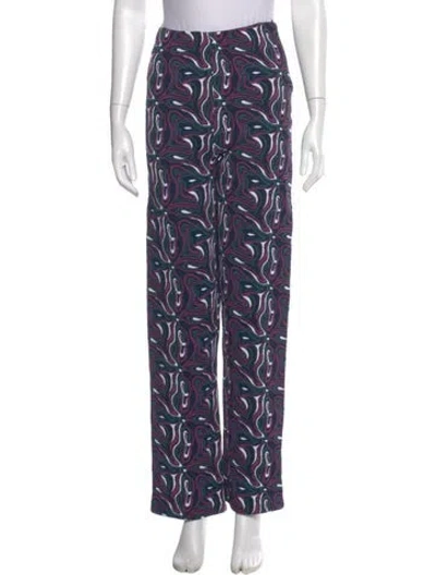 Pre-owned Pucci Printed Wide Leg Pants In Blue