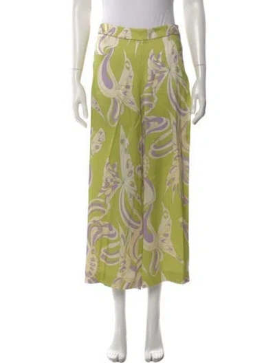 Pre-owned Pucci Printed Wide Leg Pants In Green