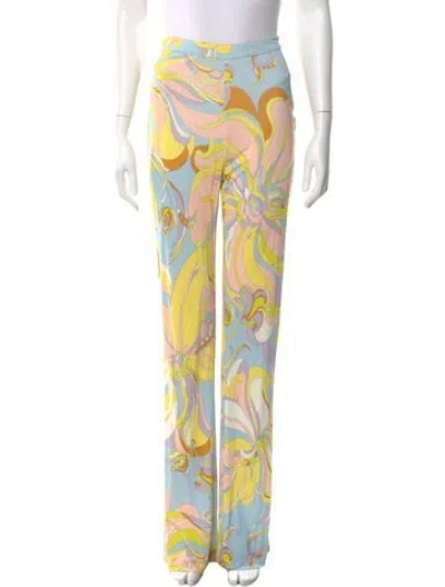 Pre-owned Pucci Printed Wide Leg Pants In Multi