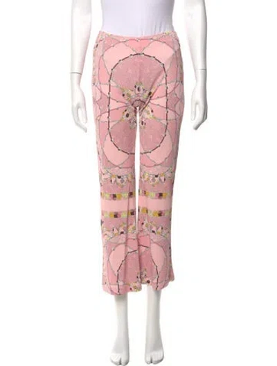 Pre-owned Pucci Printed Wide Leg Pants In Pink
