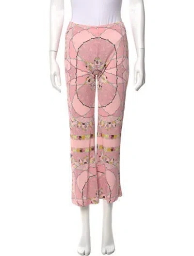 Pre-owned Pucci Printed Wide Leg Pants In Pink