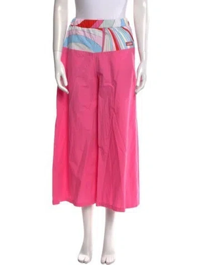 Pre-owned Pucci Printed Wide Leg Pants In Pink