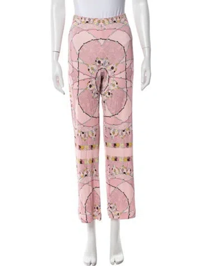 Pre-owned Pucci Printed Wide Leg Pants In Pink