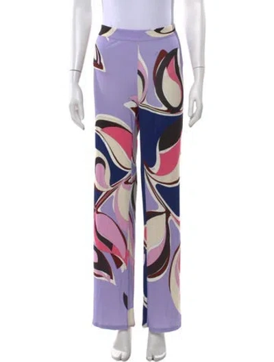 Pre-owned Pucci Printed Wide Leg Pants In Purple