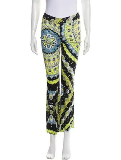 Pre-owned Pucci Printed Wide Leg Pants In Yellow