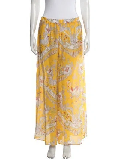 Pre-owned Pucci Printed Wide Leg Pants In Yellow